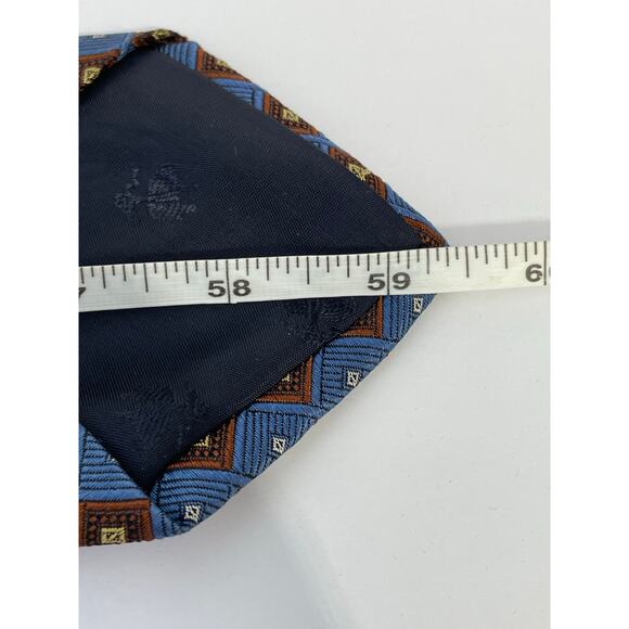 Brooks Brothers 346 Silk Necktie Blue Geometric Office Preppy Country Club - Picture 6 of 6